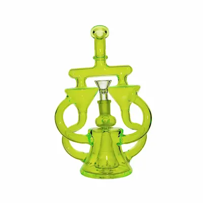 GC Neon Double Recycler with Pyramid Percolator Bong