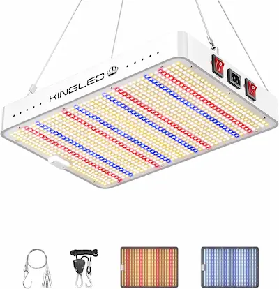 KingLED KP2000 LED Grow Light for Indoor Plants, Full Spectrum Plant Light with Veg & Bloom Mode, 200W Hanging Growing Lamp